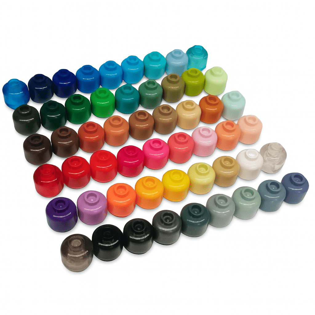 100pcs DIY MOC Building Block Heads | Plain Minifigure Parts for Customization