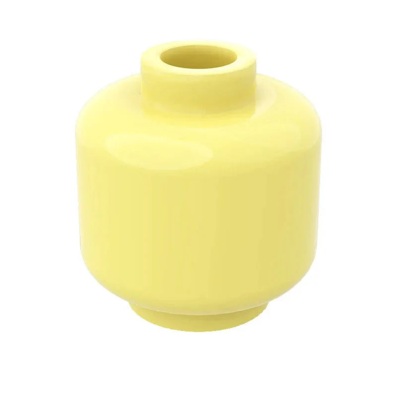 100pcs DIY MOC Building Block Heads | Plain Minifigure Parts for Customization