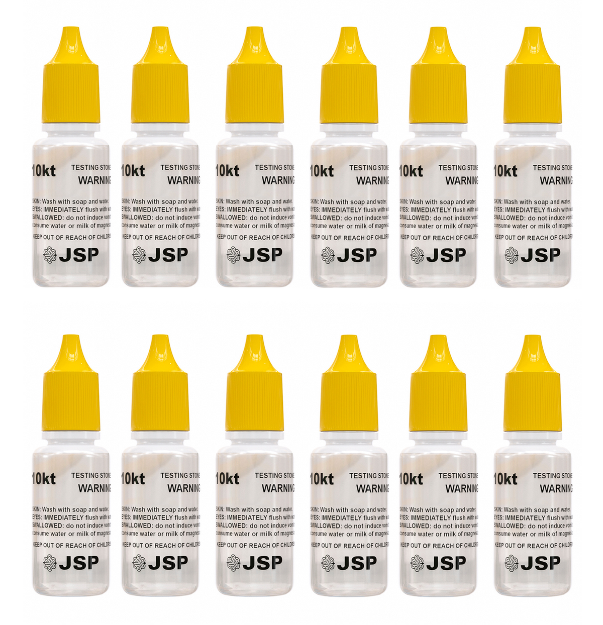24 JSP Gold Test Bottles - 12 of 10K and 12 of 22K Acid Karat Testing Solution Jewelry Tester for Metals
