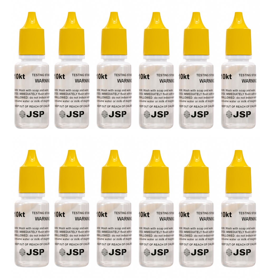 24 JSP Gold Test Bottles - 12 of 10K and 12 of 14K Acid Karat Testing Solution Jewelry Tester for Metals