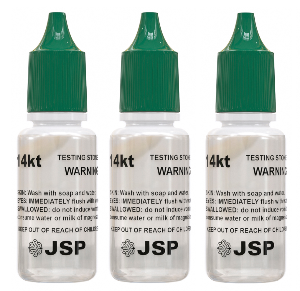 3 Bottles of JSP 14K & 1 Bottle of 18K Gold Acid Testing Solution Jewelry Test Tester Precious Metals