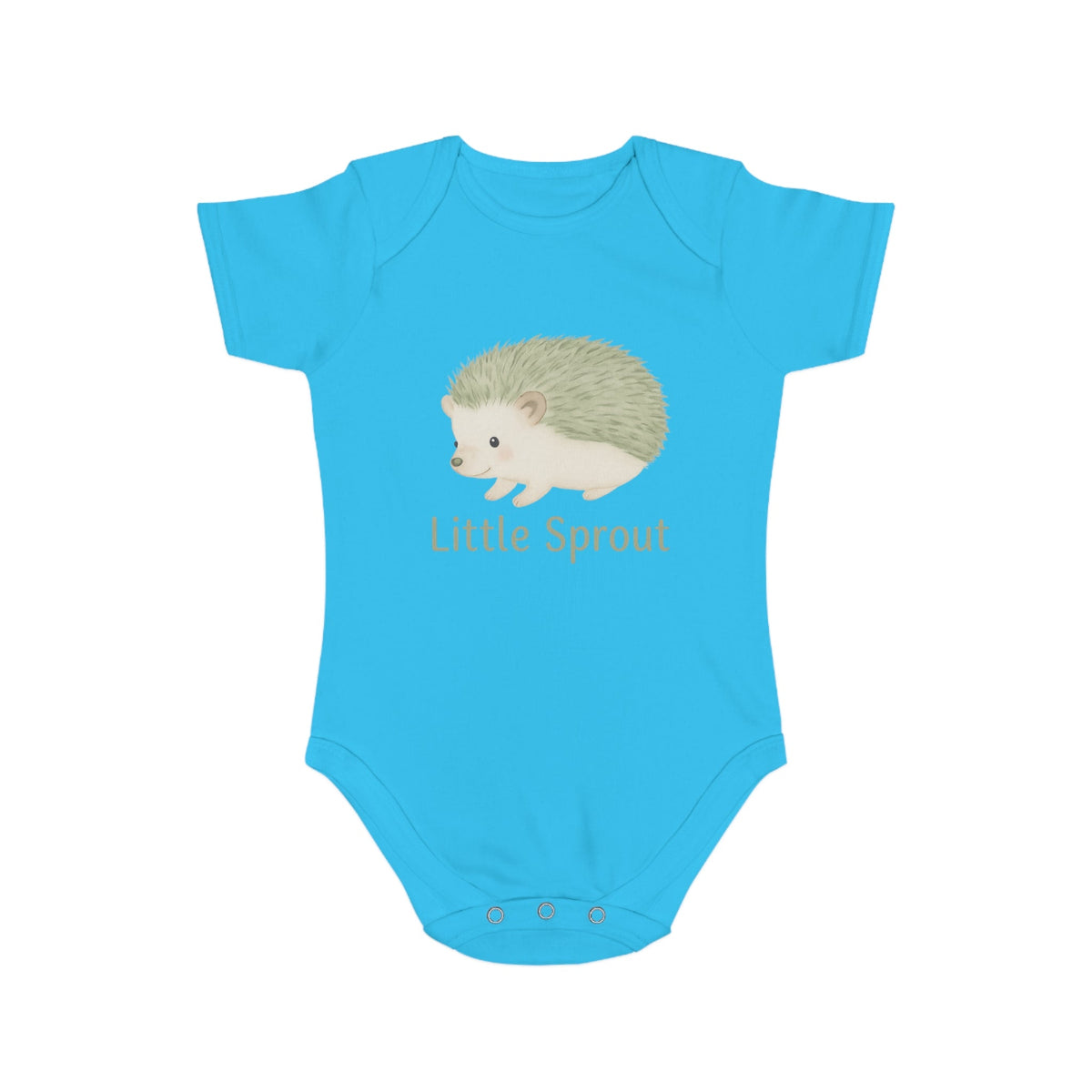 Hedgehog Short Sleeve Baby Bodysuit 'Little Sprout' Organic Cotton Gift for New Parents