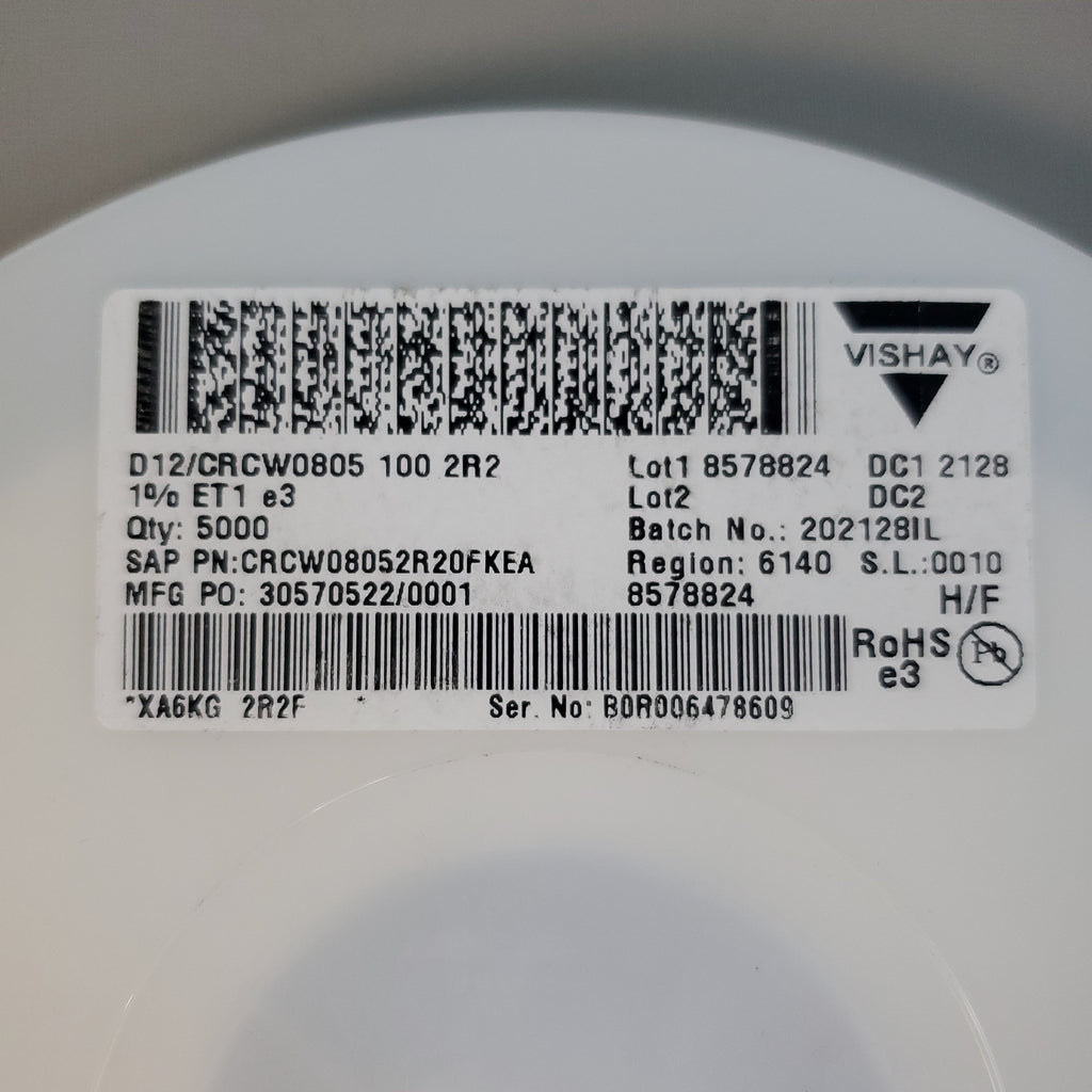 VISHAY Standard Thick Film Chip Resistors 4 Spools (20000 Pieces) D12/CRCW0805 (New)