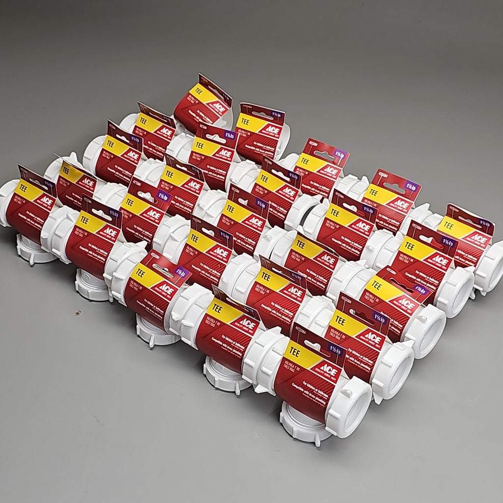 ACE Coupling Plastic Tee 3 Way 1.5" 25-Pk ACE55-6W 4223384 (New)
