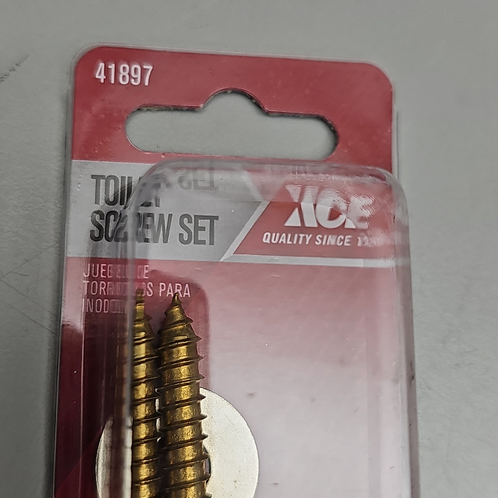 ACE HARDWARE Toilet Screw Set 4-Pk 1/4" x 3.5" Brass ACE835-161 41897 (New)
