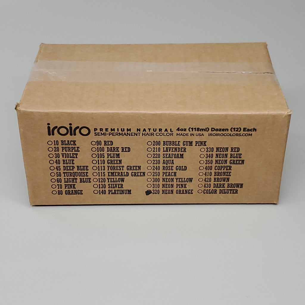 IROIRO 12 PK! Premium Natural 320-Neon Orange Semi Permanent Hair Color 4 fl oz (New)