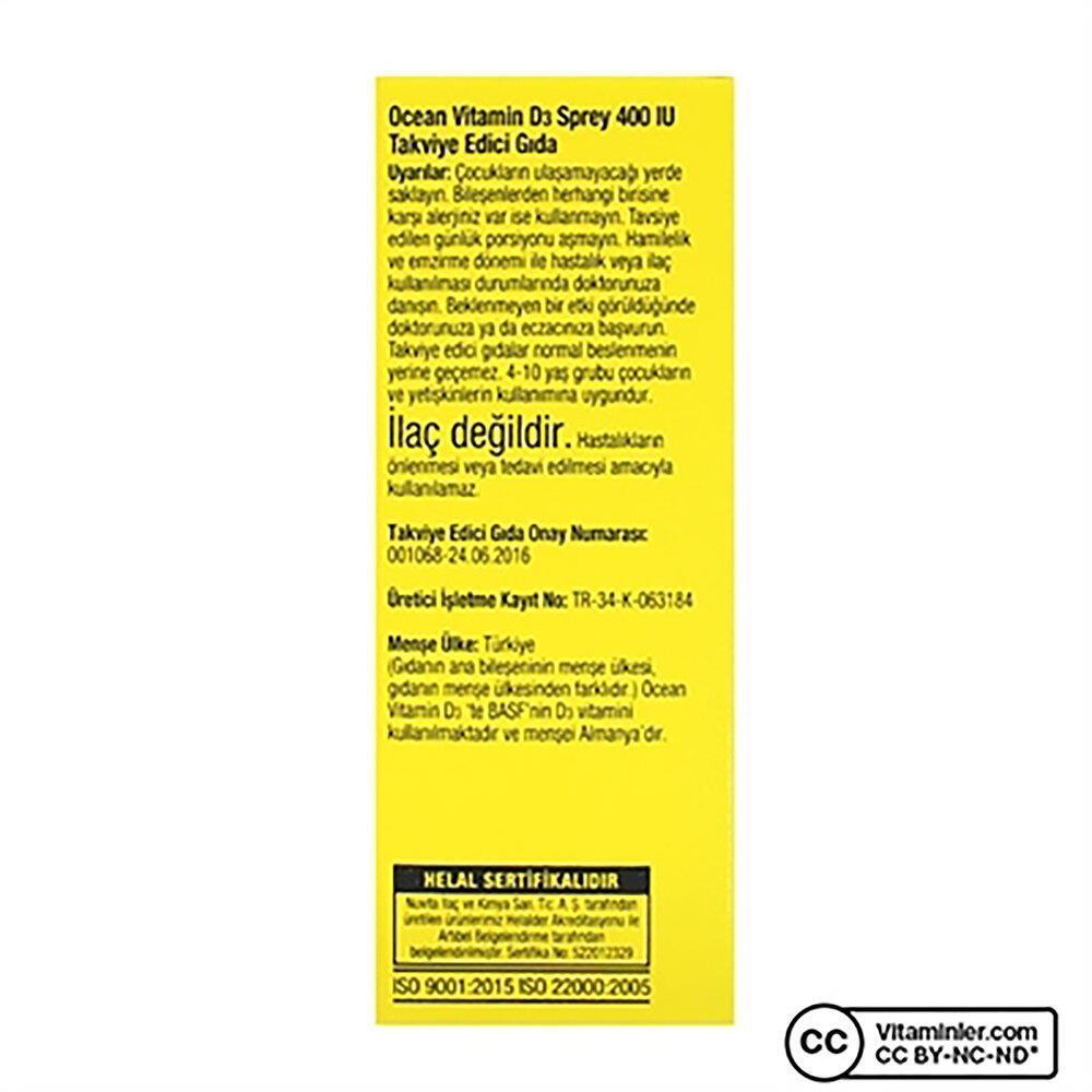 Ocean Vitamin D3 Spray - 400 IU | 20 ml