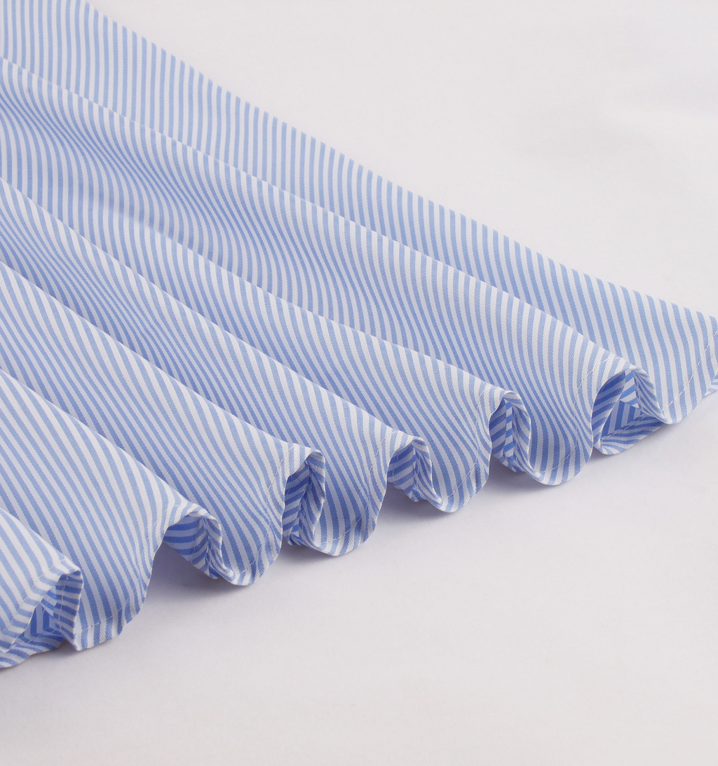 Plus size women's striped ruffled slim retro dress