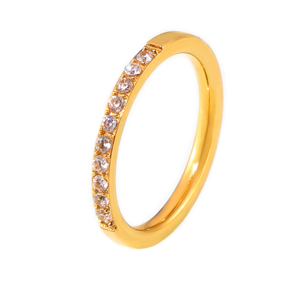 European And American-style Zircon Petite Ring Stackable