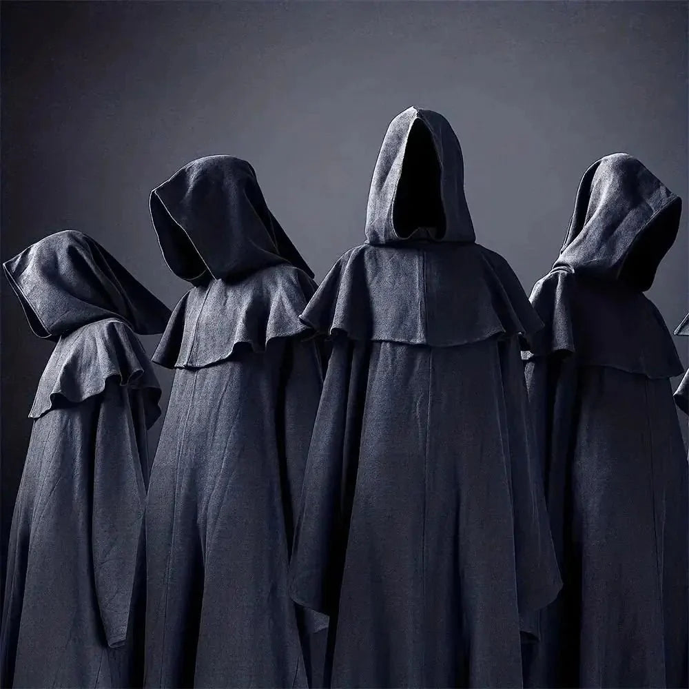 2pcs Black Cosplay Full Mask | Breathable Thin Hood for Halloween and Party Costumes