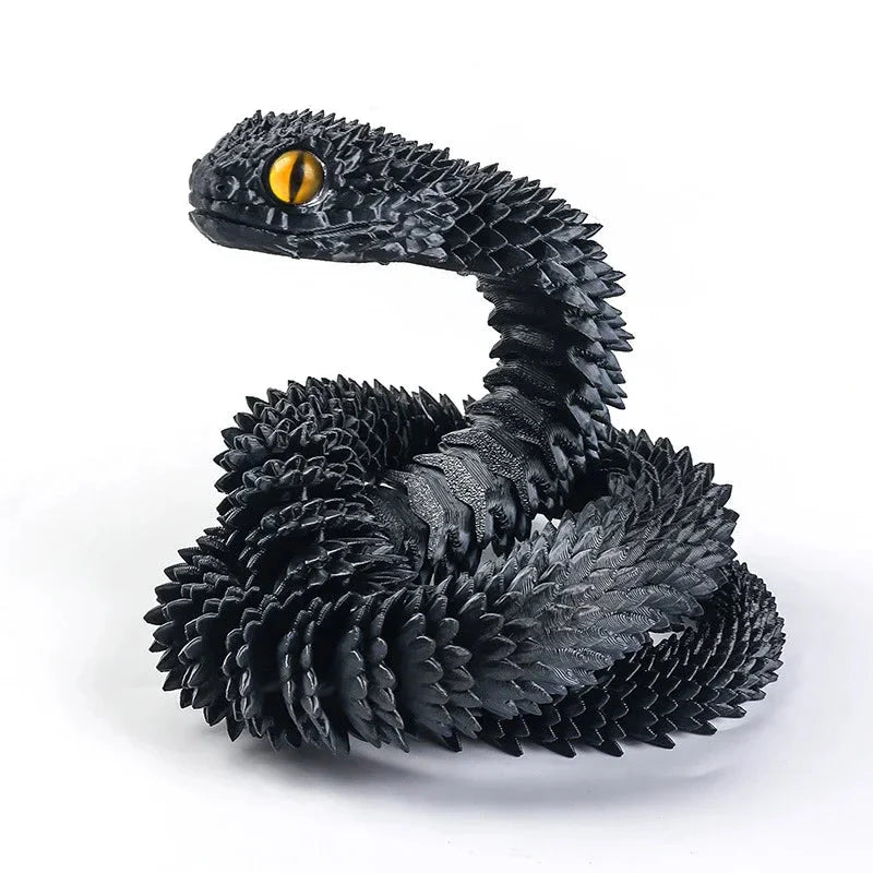 3D Printed Rotatable Snake Model | Articulated Animal Simulation Ornament