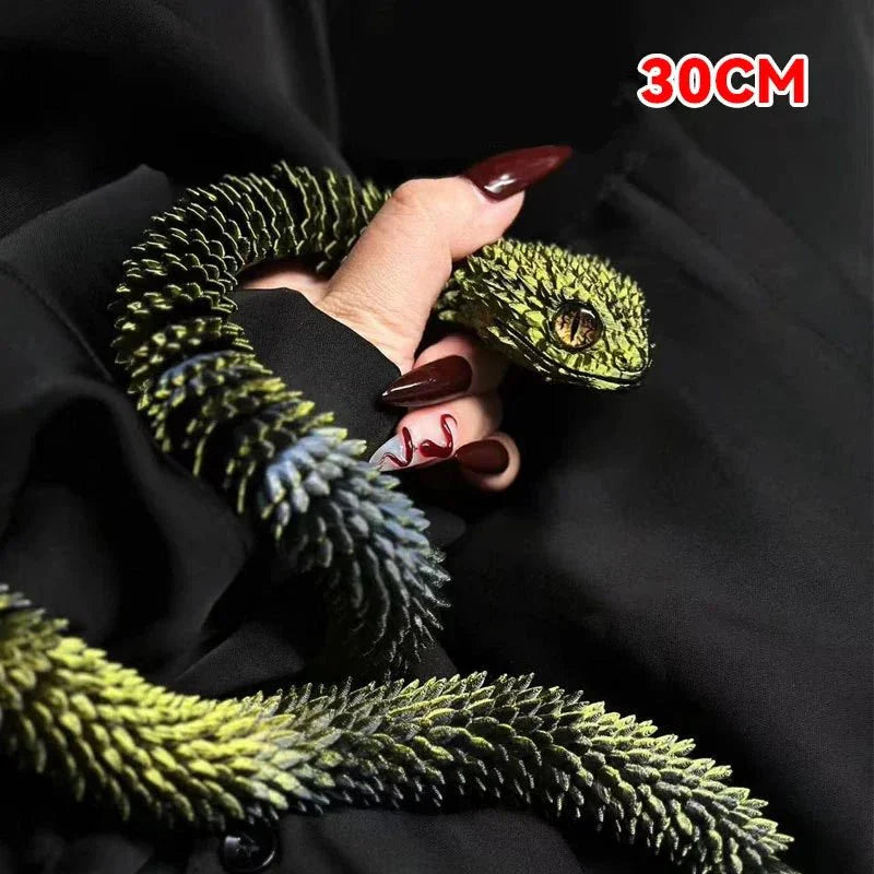 3D Printed Rotatable Snake Model | Articulated Animal Simulation Ornament