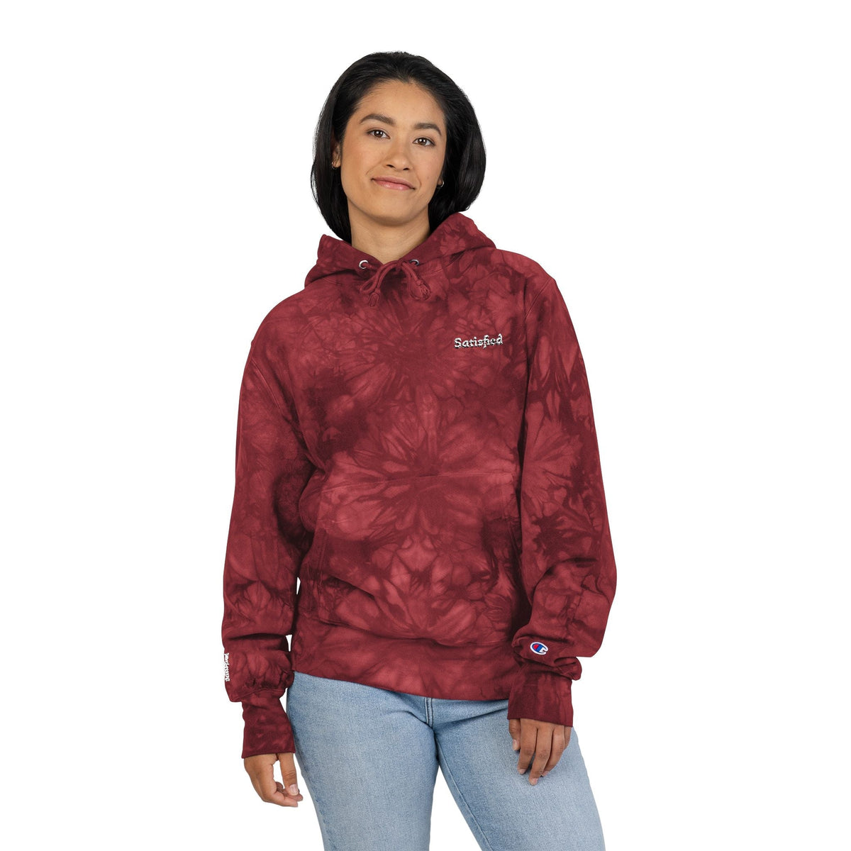 Tie-Dye Champion Hoodie - Cozy and Stylish Unisex Embroidered Sweater