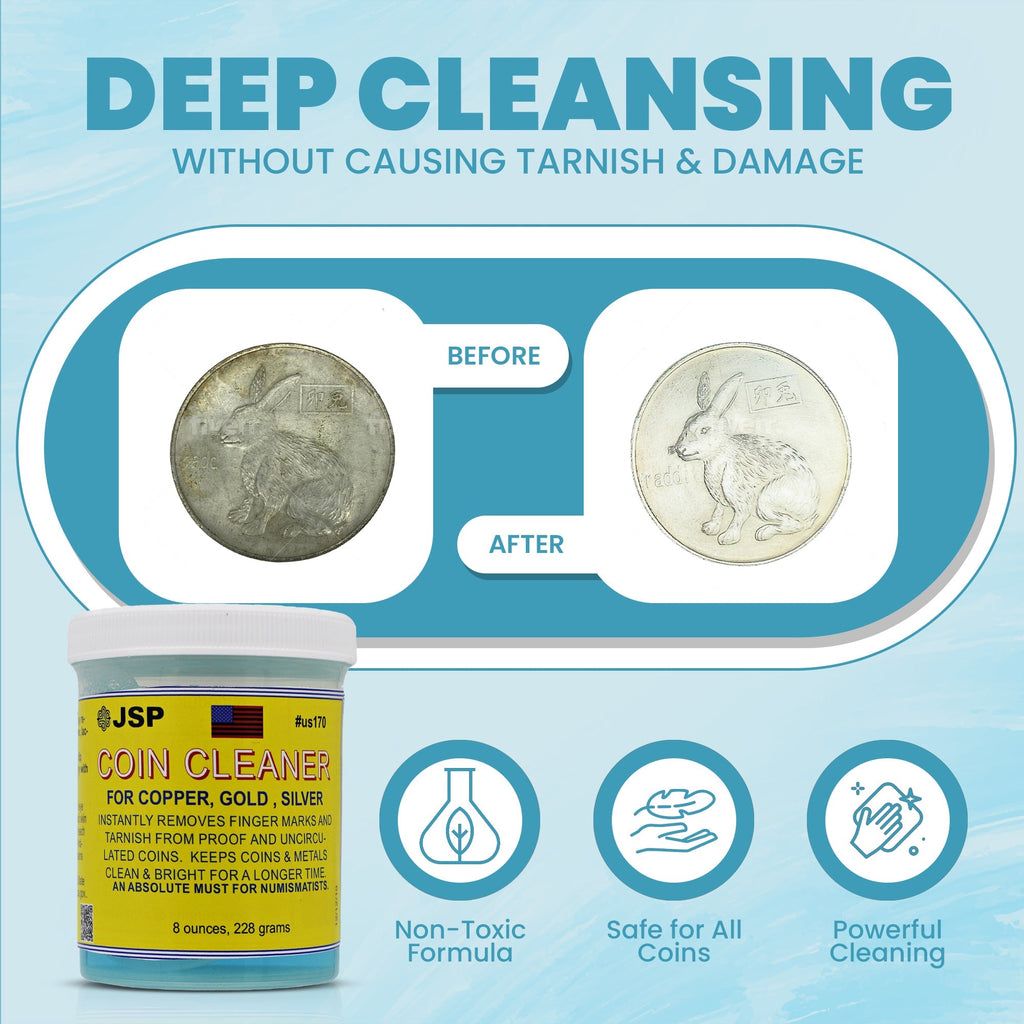 JSP Super Coin Cleaner and Duller For Silver, Gold, Bars, Proofs, Copper, and other precious metals