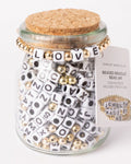LOVE Square Letter Bead DIY Beaded Bracelet Jar