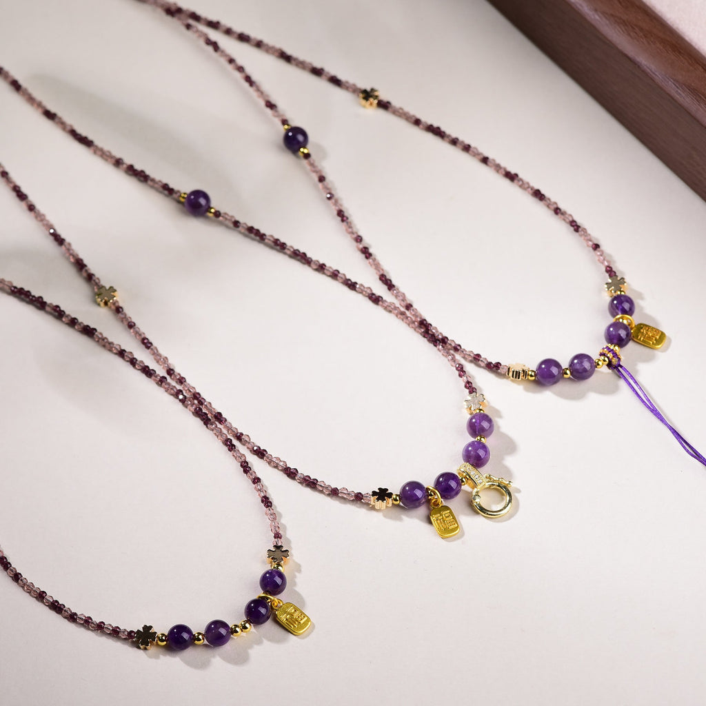 Niche High-end Jiuzi Li Fire Bead Clavicle Necklace