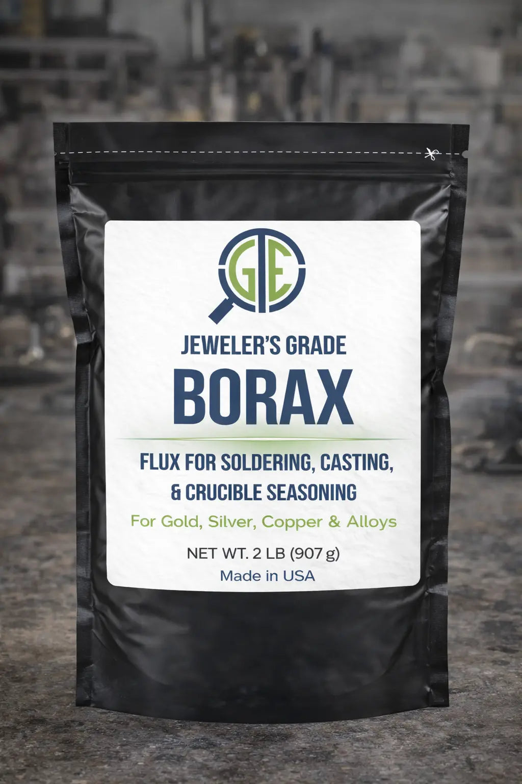 Jeweler’s Grade Borax Flux 8 oz + Ceramic Crucible Gold Silver Glaze Casting Kit