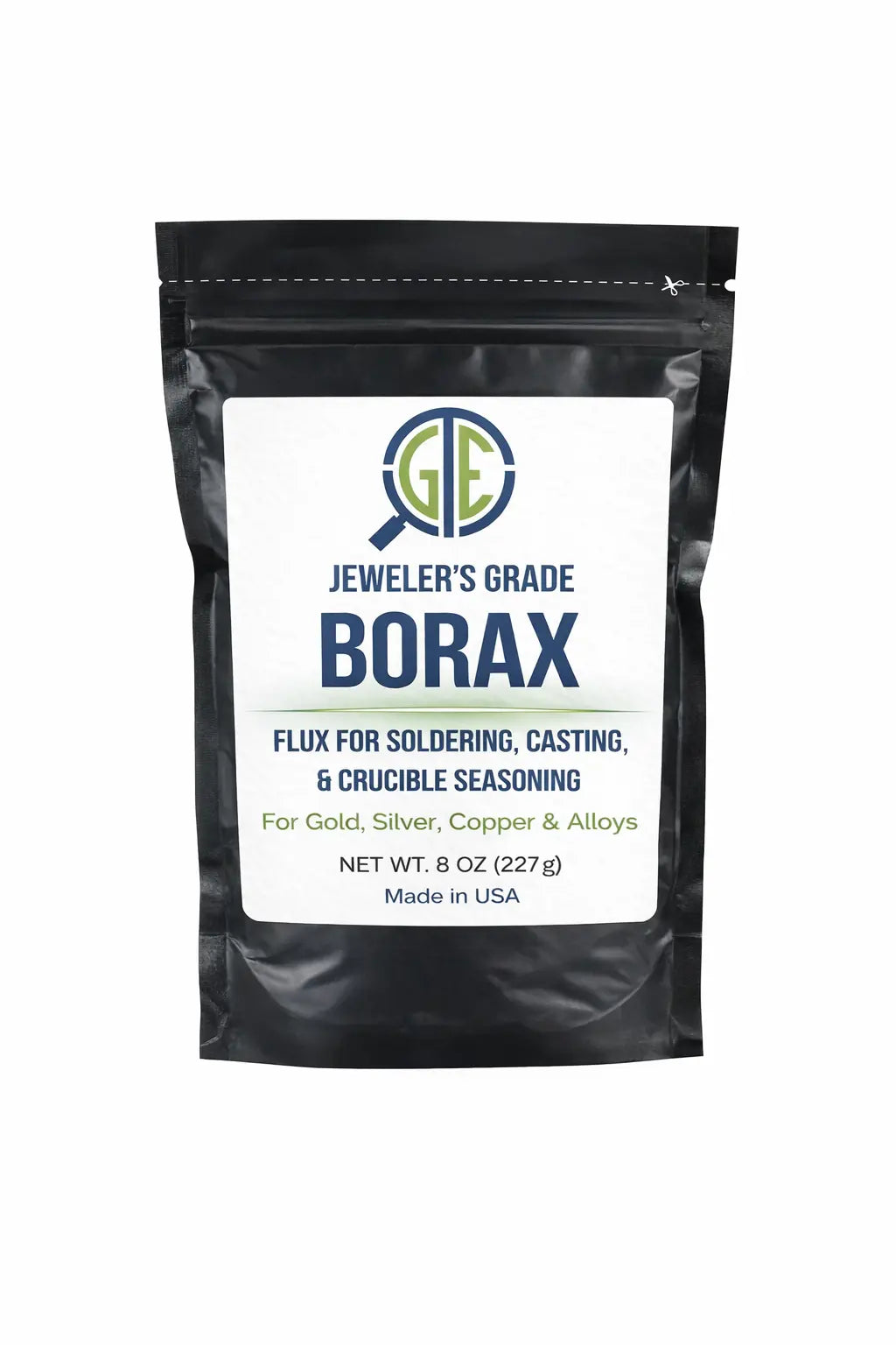 Jeweler’s Grade Borax Flux 16oz + Ceramic Crucible Gold Silver Glaze Casting Kit