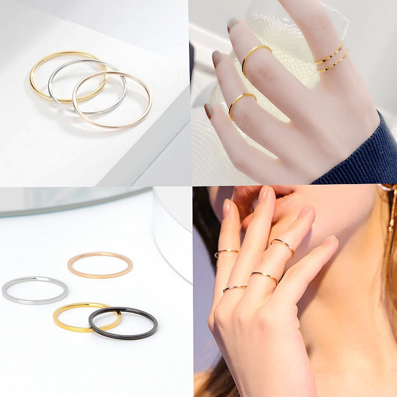 1mm Plain Band Ultra-thin Ring Couple Rings