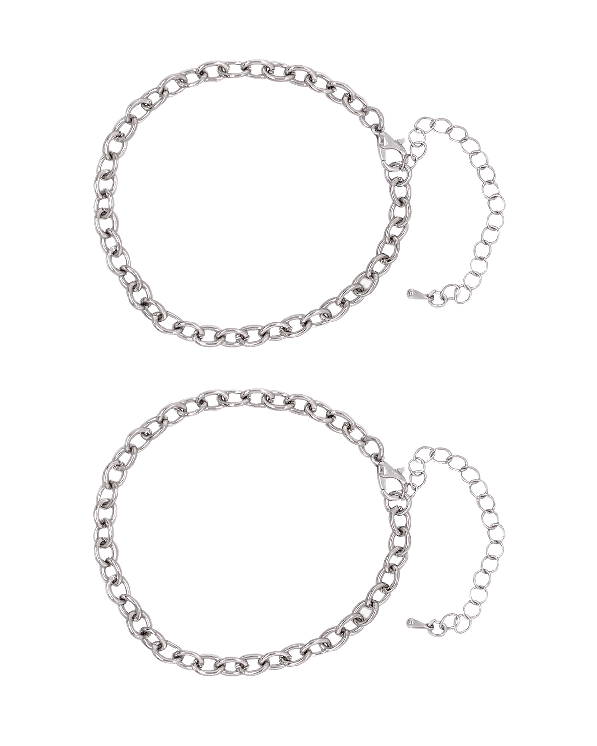 Charm Bracelets, Silver 2pc
