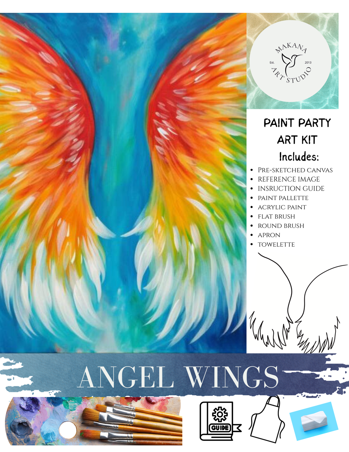 Paint & Sip Art Kit Class – Weekly In-Studio Sessions with Makana Art