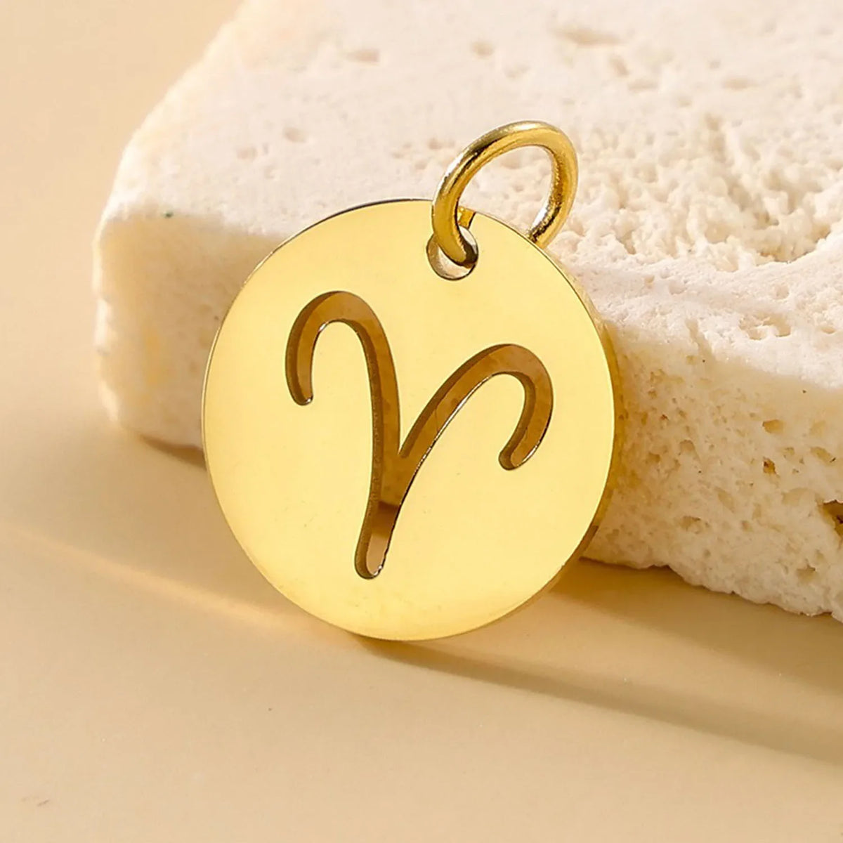 SUNIBI DIY Stainless Steel Disc Components 12 Zodiac Charms for Handmade Jewelry Making Designer Gold Plated Charms for Bracelet