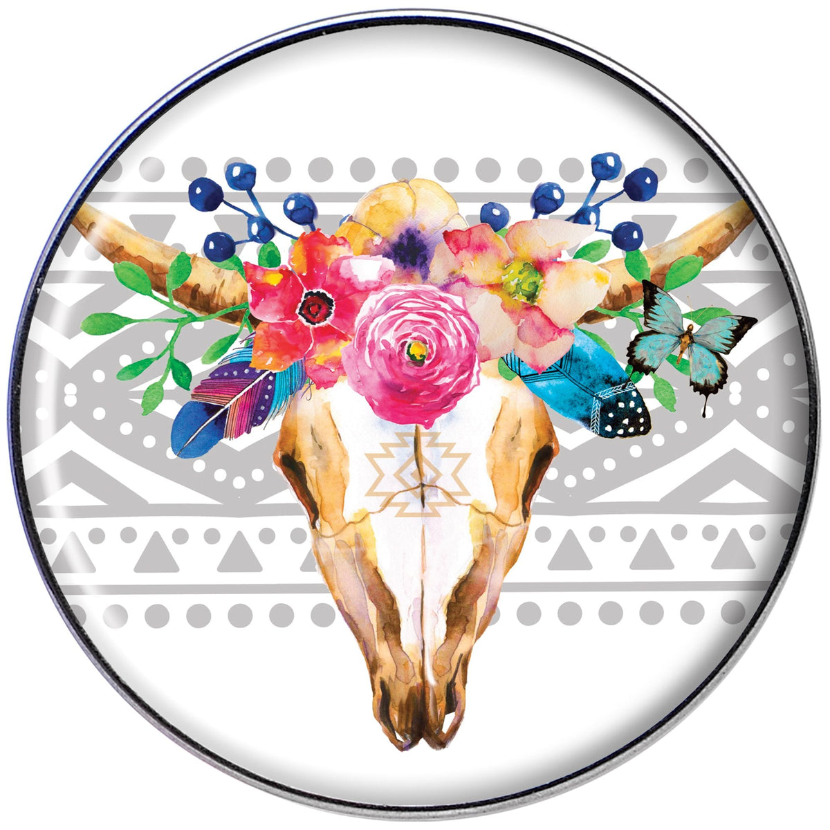 16G 1/4 Watercolor Flower Animal Skull Tragus Cartilage Earring
