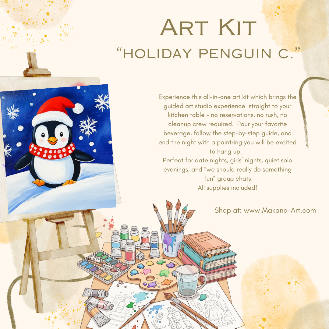 "Penguin c." Paint & Sip Art Kit from Makana Art Studio