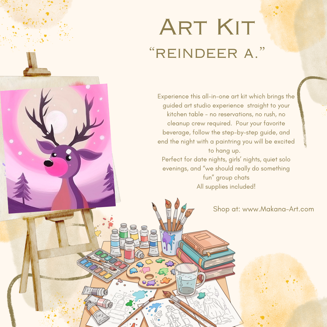 "Reindeer a." Paint & Sip Art Kit from Makana Art Studio