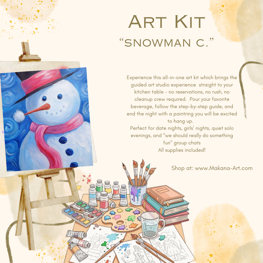 "Snowman c." Paint & Sip Art Kit from Makana Art Studio