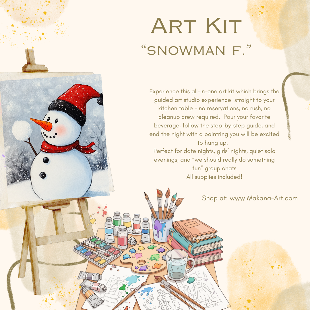"Snowman f." Paint & Sip Art Kit from Makana Art Studio
