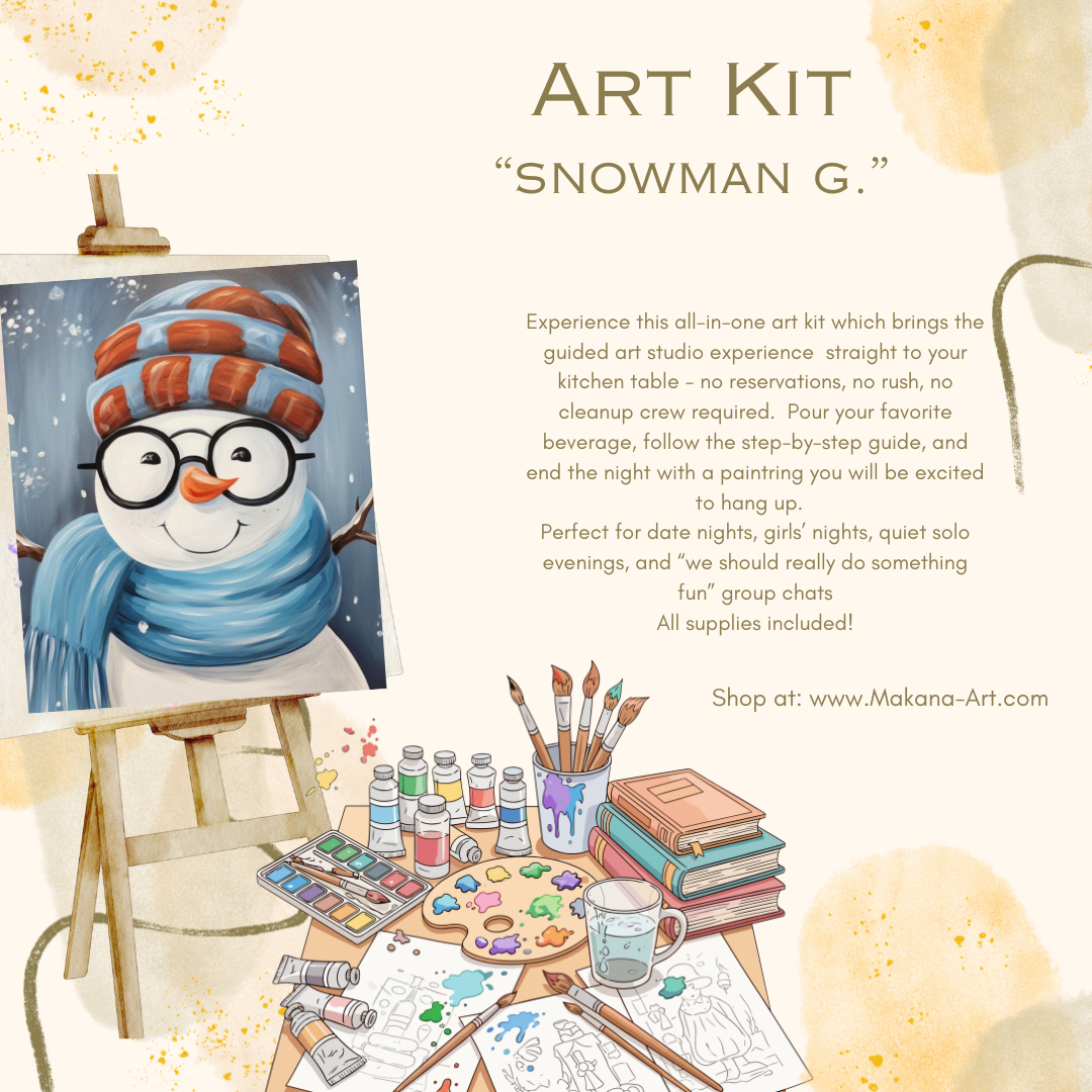 "Snowman g." Paint & Sip Art Kit from Makana Art Studio
