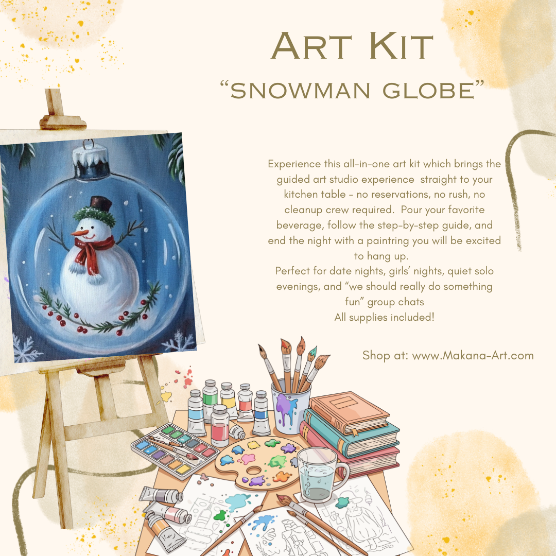 "Snowman Globe" Paint & Sip Art Kit from Makana Art Studio