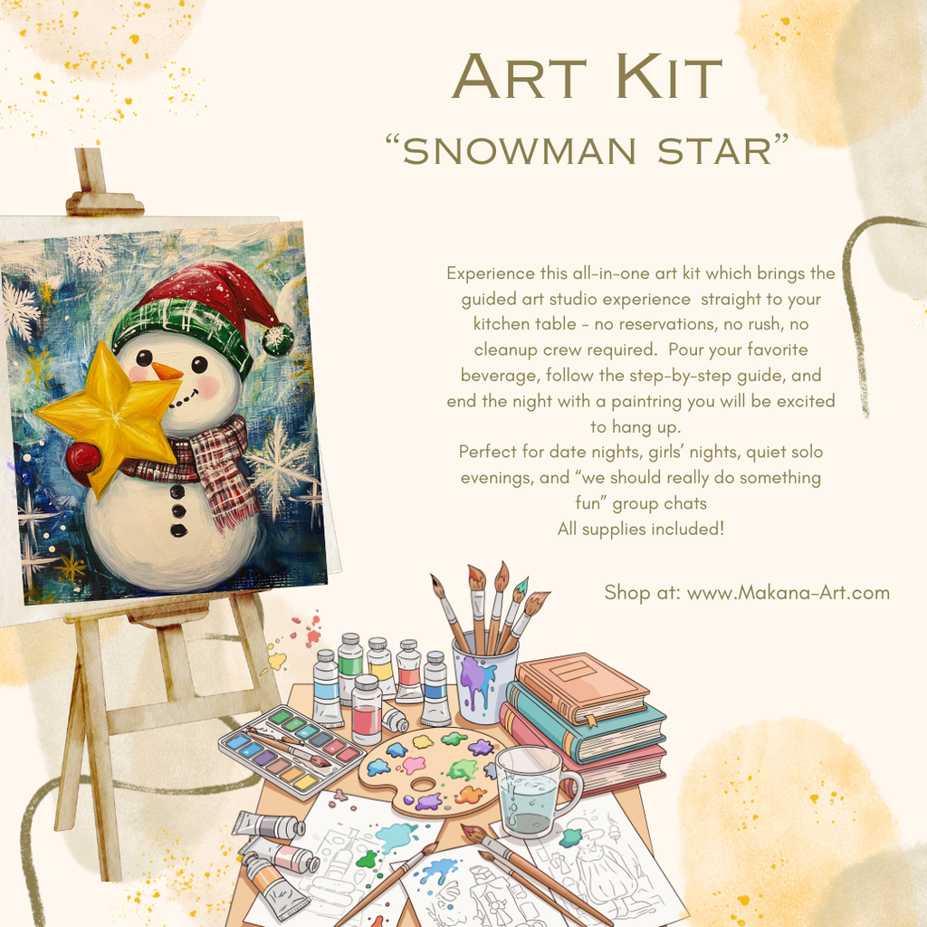 "Snowman Star" Paint & Sip Art Kit from Makana Art Studio