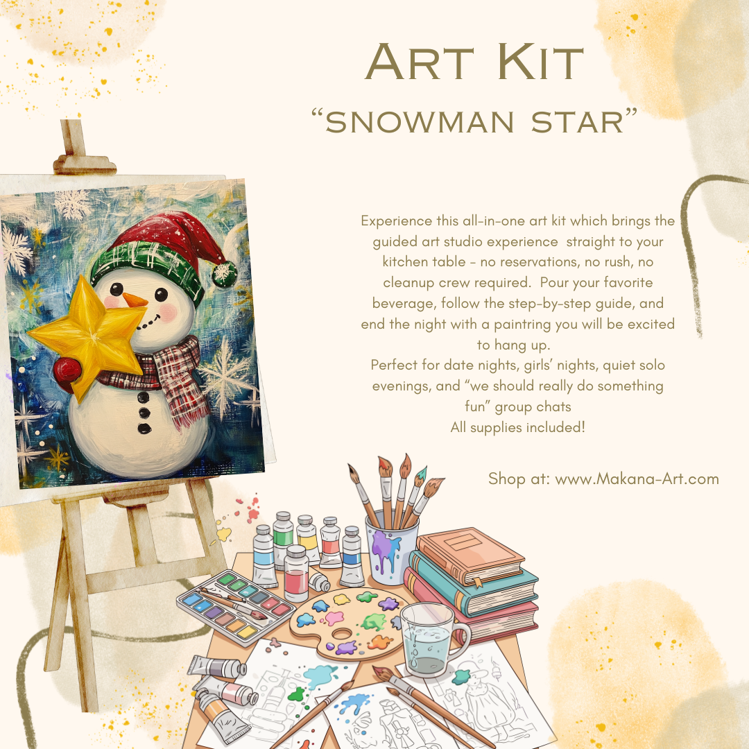 "Snowman Star" Paint & Sip Art Kit from Makana Art Studio