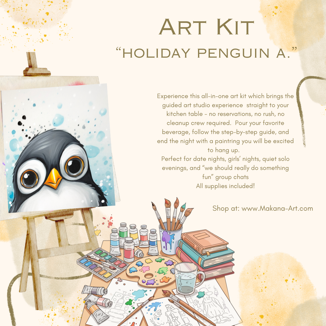 "Penguin a." Paint & Sip Art Kit from Makana Art Studio