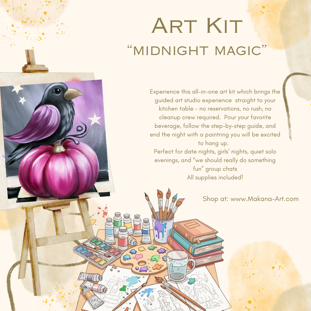 "Midnight Magic" Paint & Sip Art Kit from Makana Art Studio