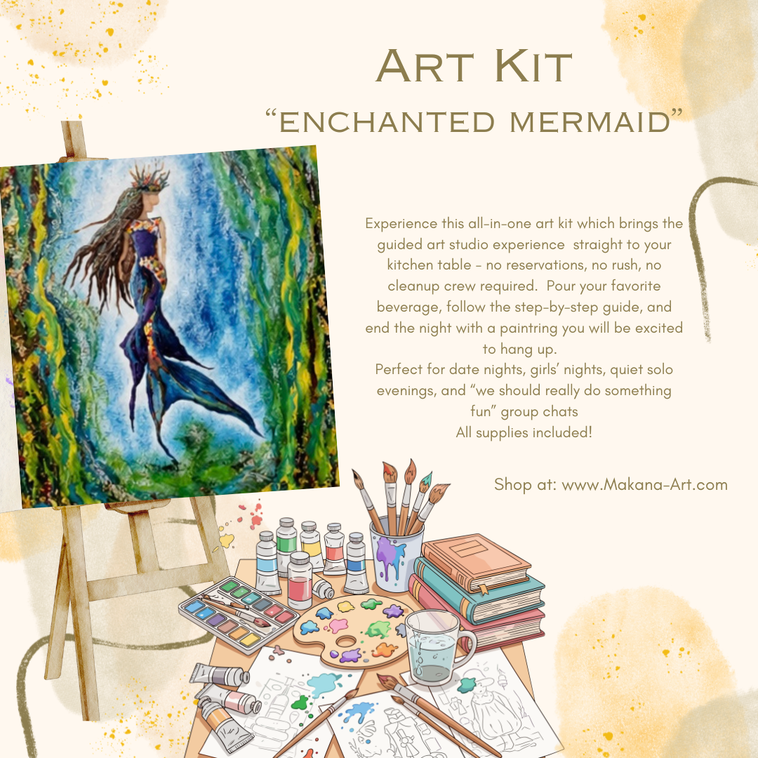 "Enchanted Mermaid" Paint & Sip Art Kit from Makana Art Studio