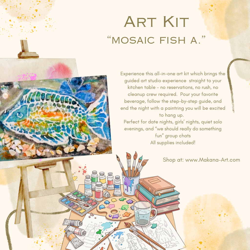"Mosaic Fish a." Paint & Sip Art Kit from Makana Art Studio