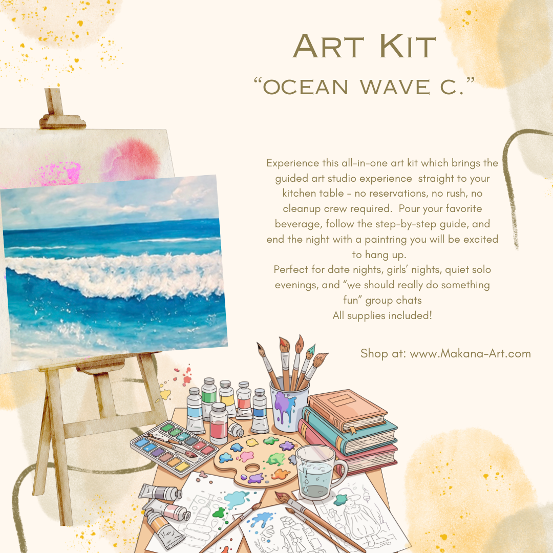"Ocean Wave c." Paint & Sip Art Kit from Makana Art Studio