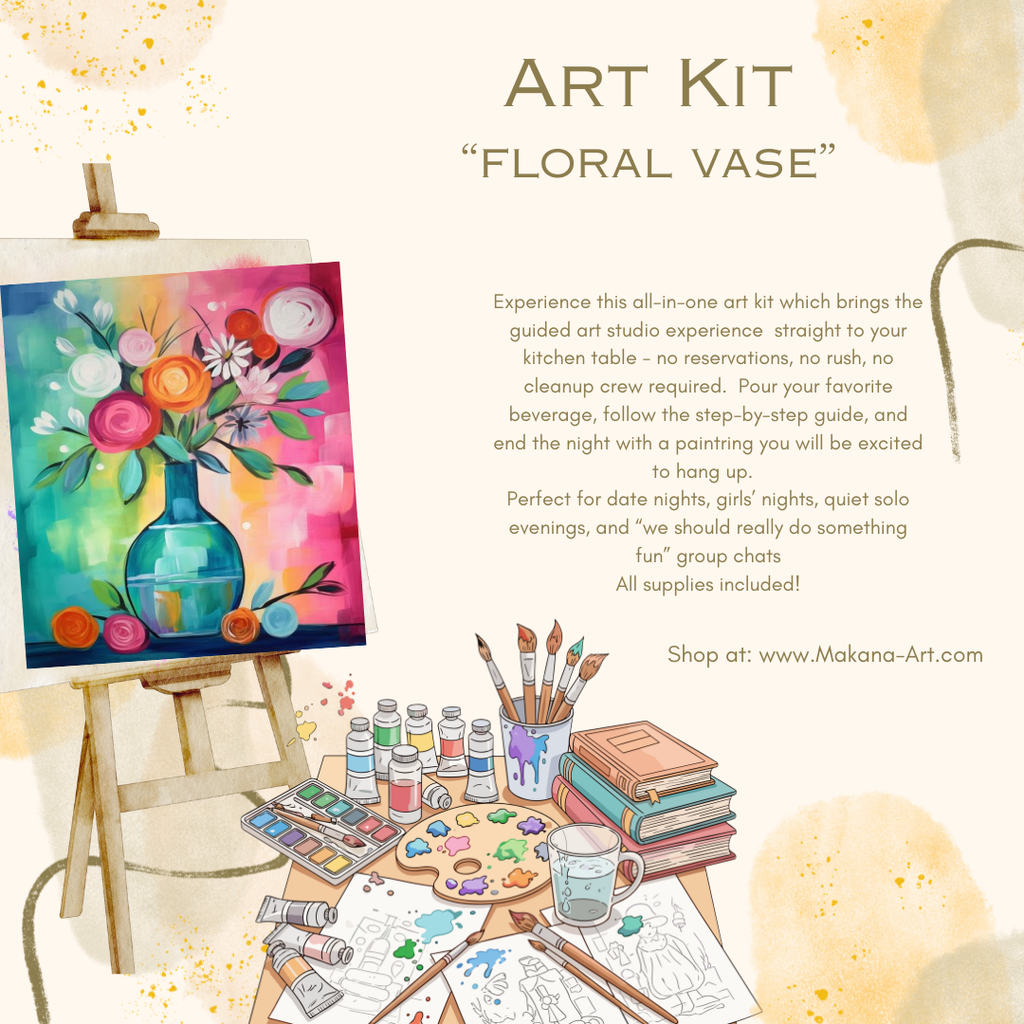 "Floral Vase" Paint & Sip Art Kit from Makana Art Studio