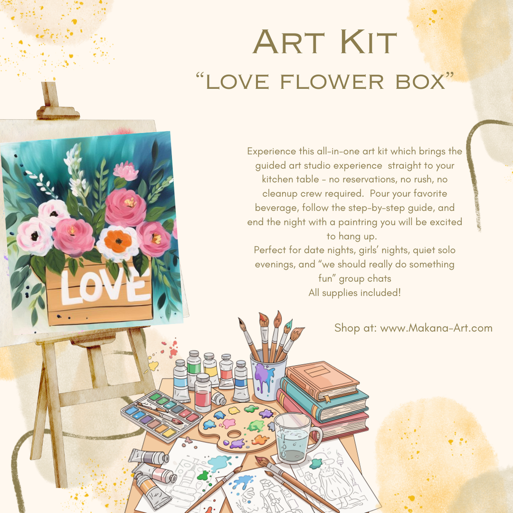 "Love Flower Box" Paint & Sip Art Kit from Makana Art Studio