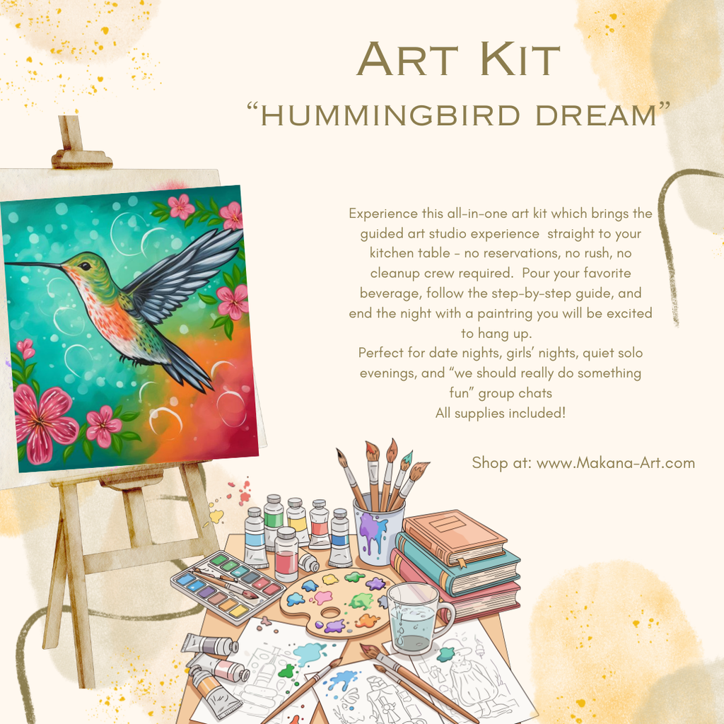 "Hummingbird Dream" Paint & Sip Art Kit from Makana Art Studio