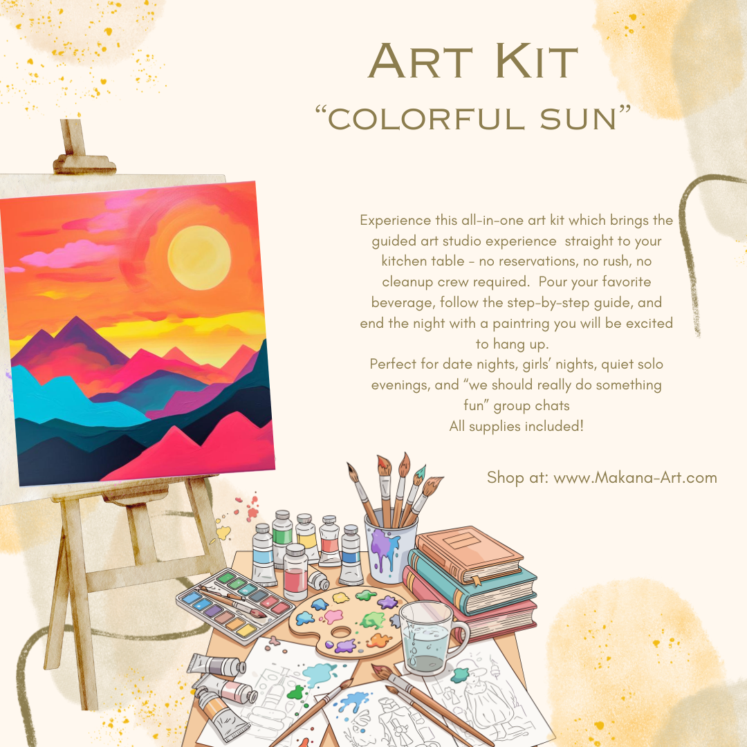 "Colorful Sunset" Paint & Sip Art Kit from Makana Art Studio