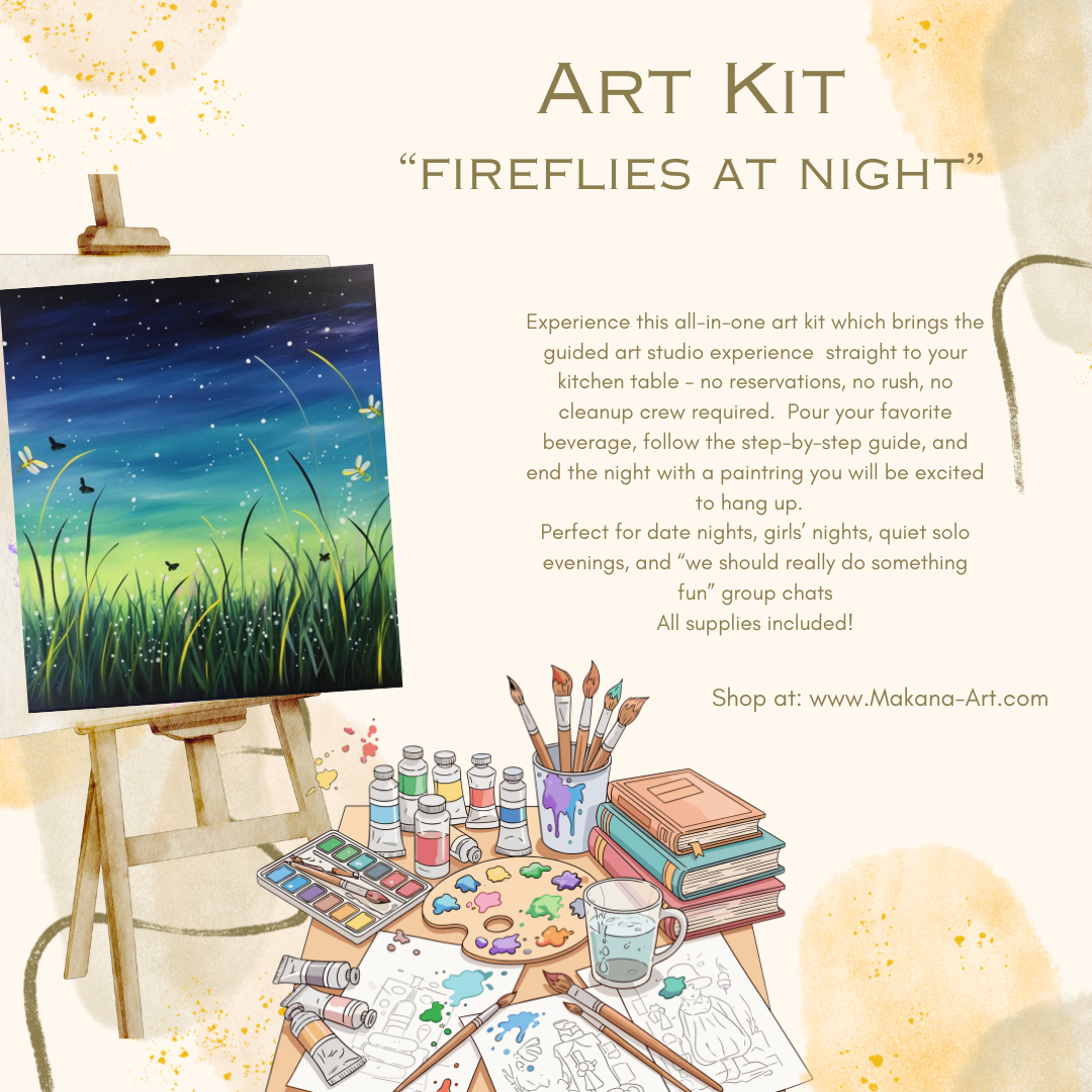 "Fireflies at Night" Paint & Sip Art Kit from Makana Art Studio