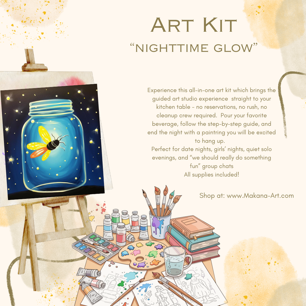 "Nighttime Glow" Paint & Sip Art Kit from Makana Art Studio