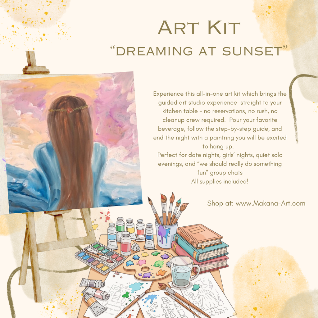 "Dreaming at Sunset" Paint & Sip Art Kit from Makana Art Studio