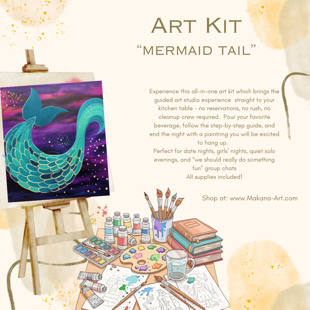 "Mermaid Tail" Paint & Sip Art Kit from Makana Art Studio