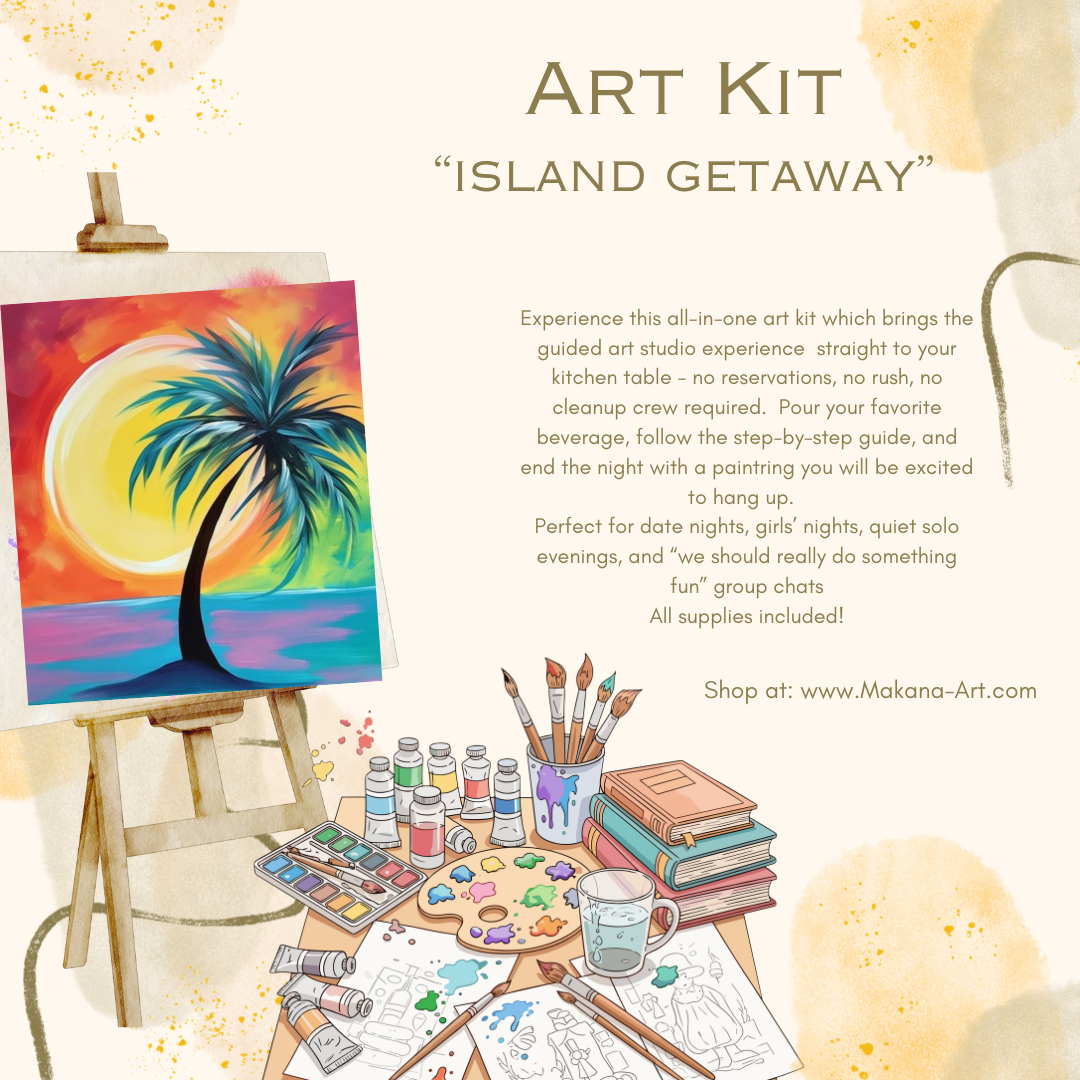 "Island Getaway" Paint & Sip Art Kit from Makana Art Studio