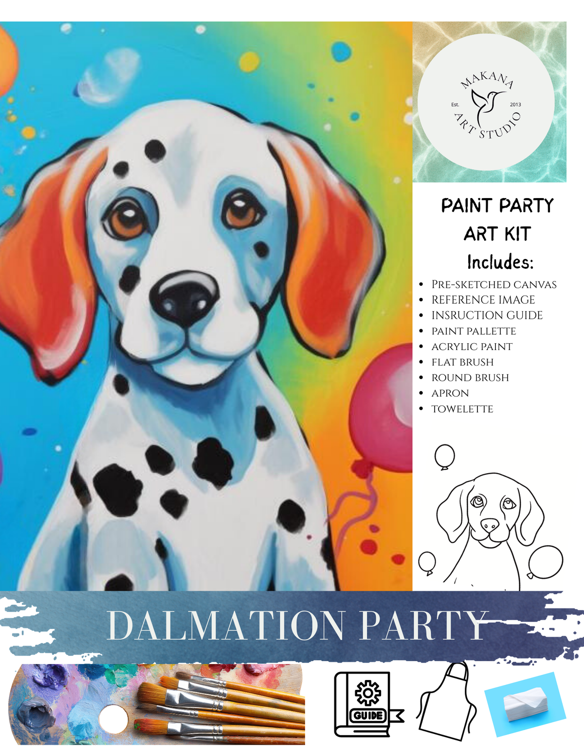 Paint & Sip Art Kit Class – Weekly In-Studio Sessions with Makana Art